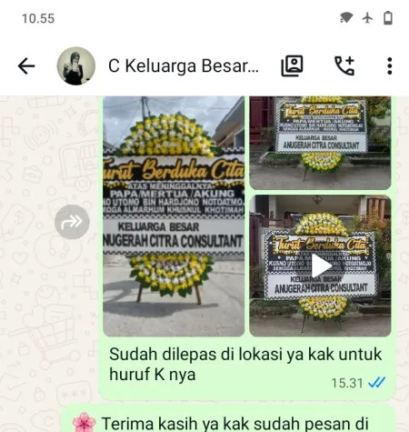 Pengiriman Papan Bunga Duka Wanasari Wanayasa